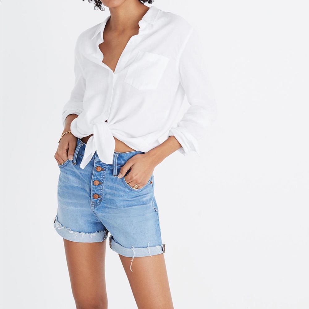 MADEWELL button front denim shorts
